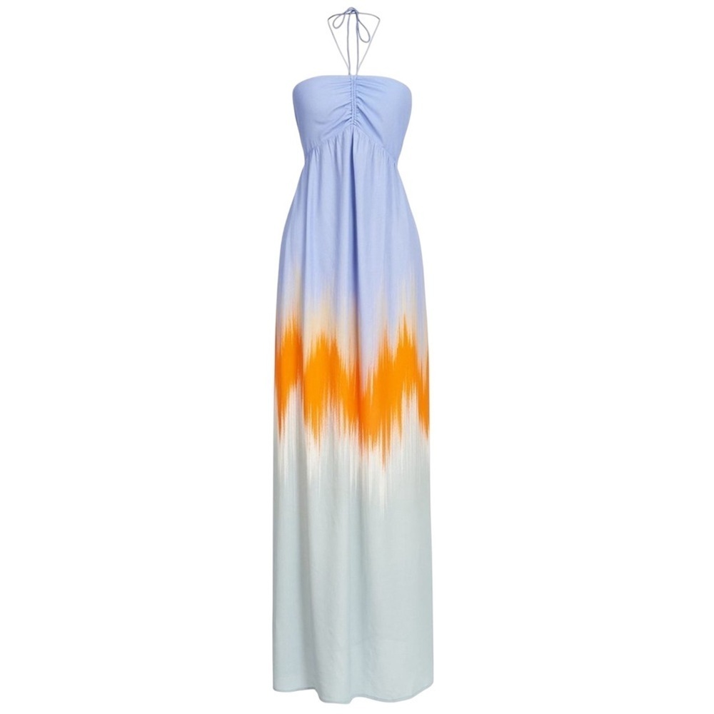 Essentiel Antwerp Dimple Ombré Chapter Neck Maxi Dress Size 8